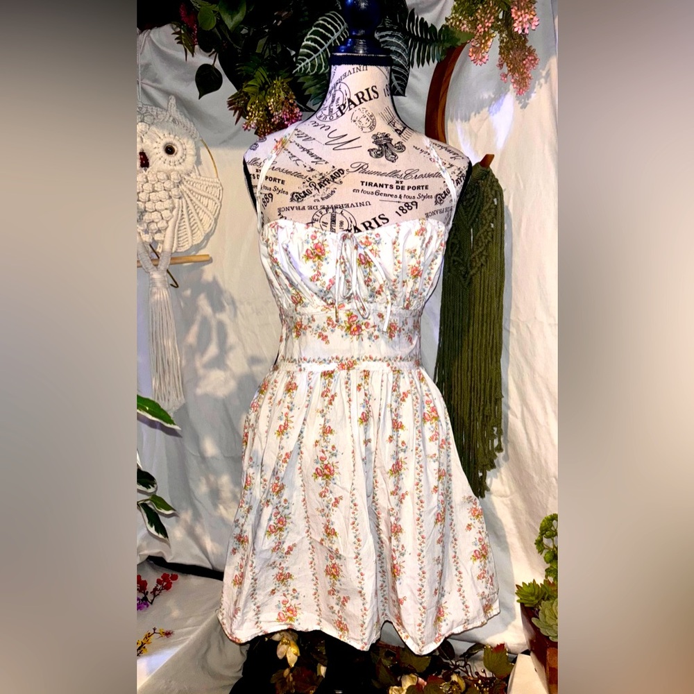 Forever 21 Floral Tie Back Sundress | Size S | Cottagecore Dress 🌸